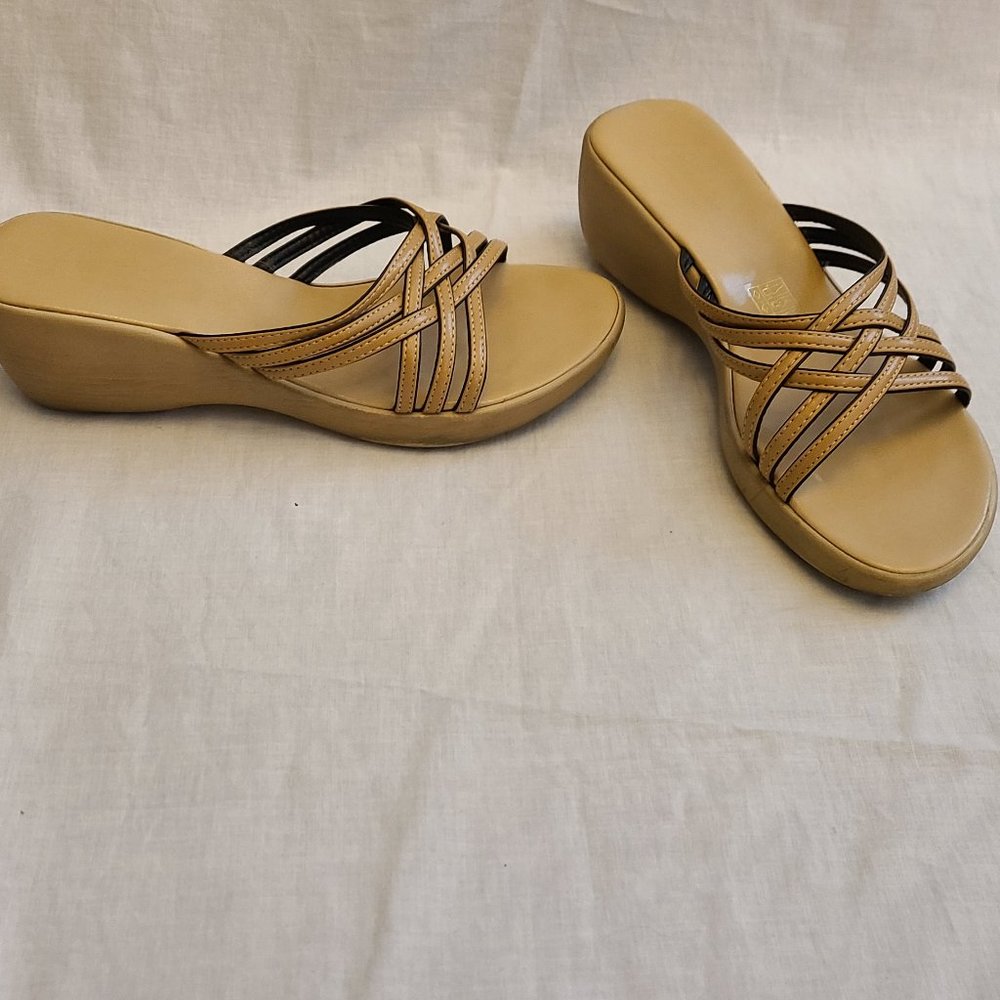 Harris Tan/Beige Strappy Wedge Sandal
